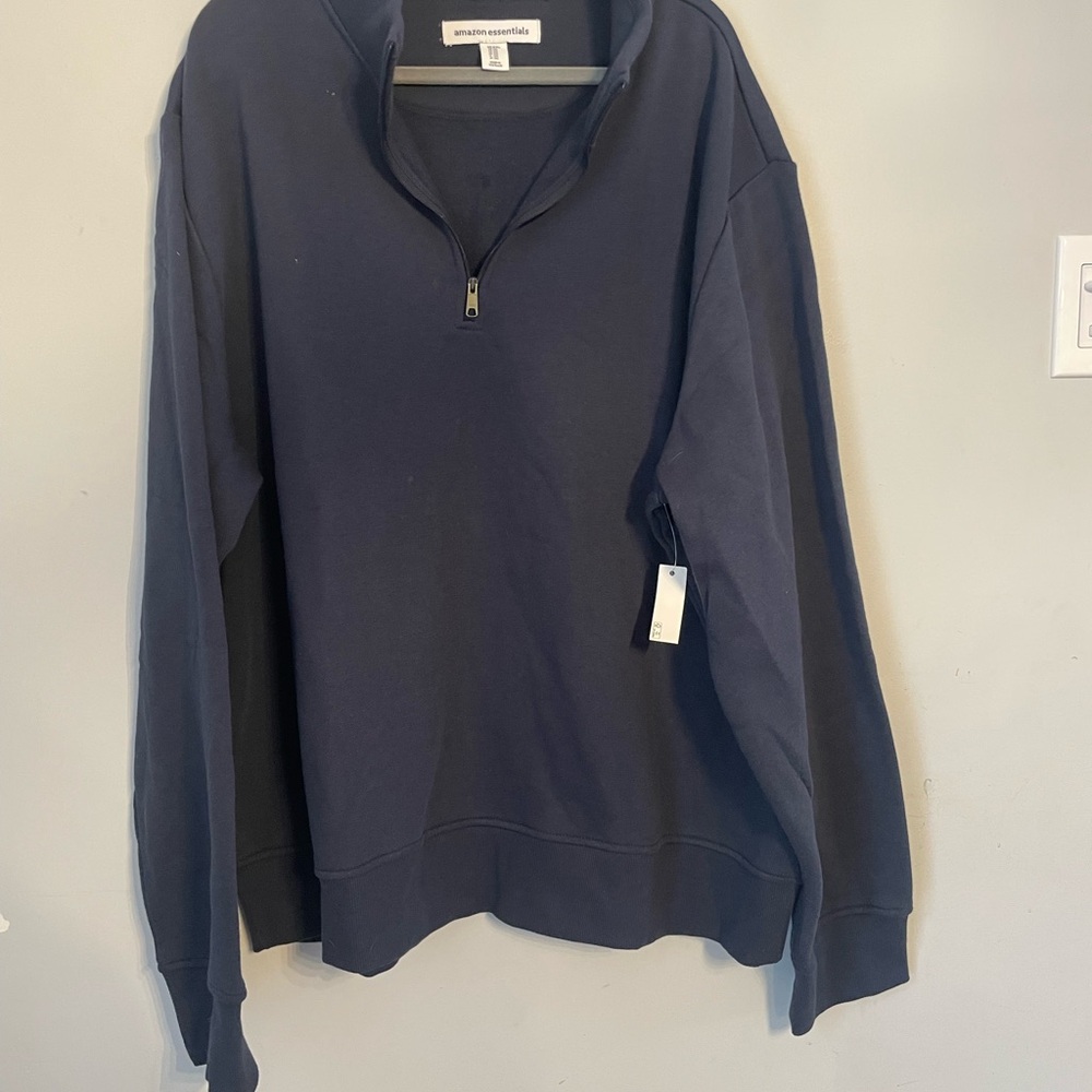 Amazon Essentials Men's Dark Blue Zip-Up Sweater XXlL